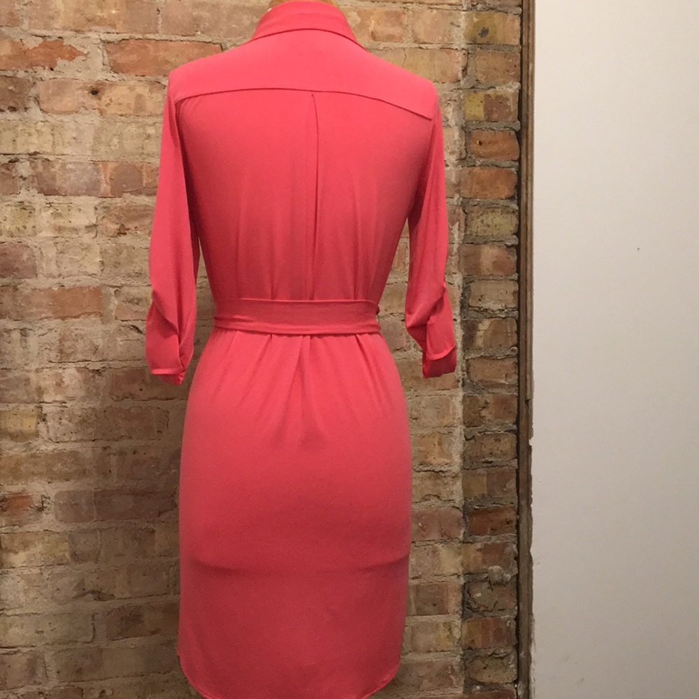 Calvin Klein coral dress with gold buttons - Picture 3 of 3